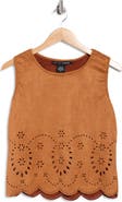 Forgotten Grace Laser Cut Faux Suede Tank