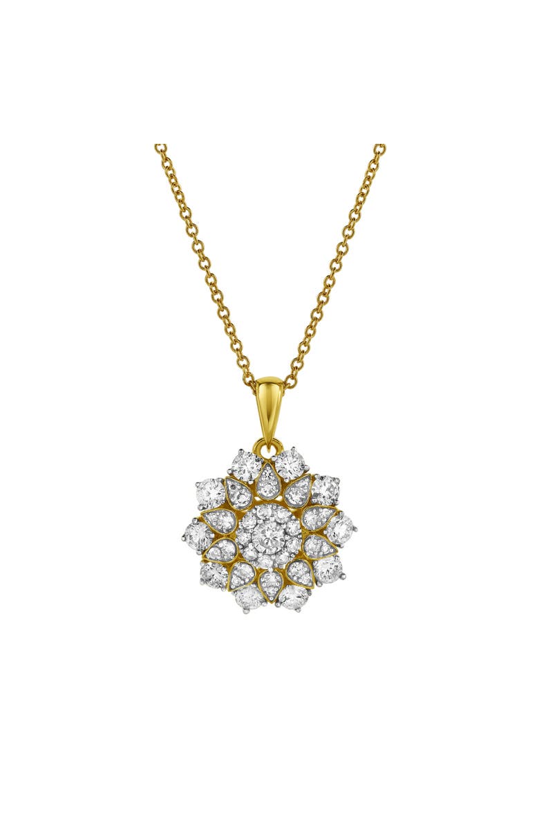 LuvMyJewelry Flower of Life Diamond Pendant in 10K Yellow Gold, Main, color, 10K Yellow Gold
