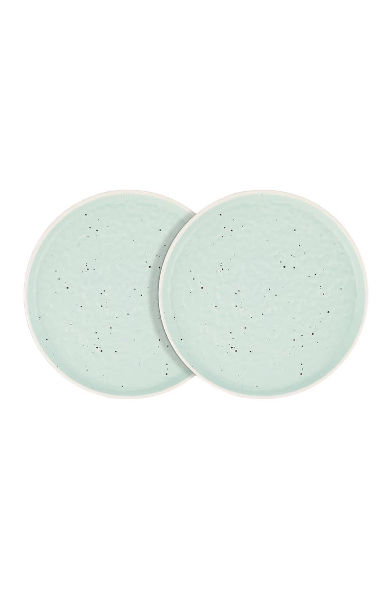 Elena Stoneware 4-Piece Dinner Plate Set, Main, color, Mint