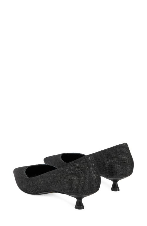 Stuart Weitzman Eva Kitten Heel Pointed Toe Pump In Black