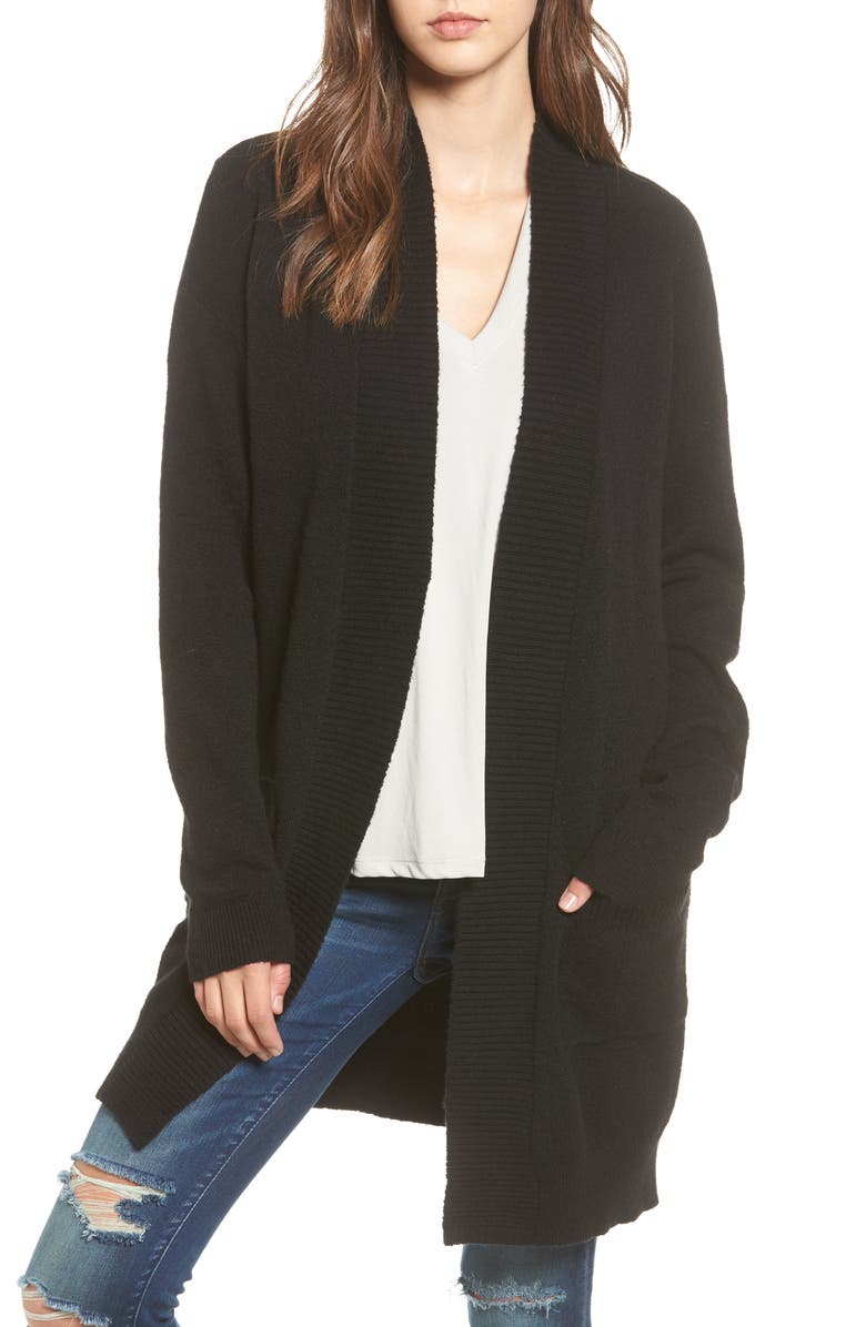 BP. Rib Trim Long Cardigan, Main, color,