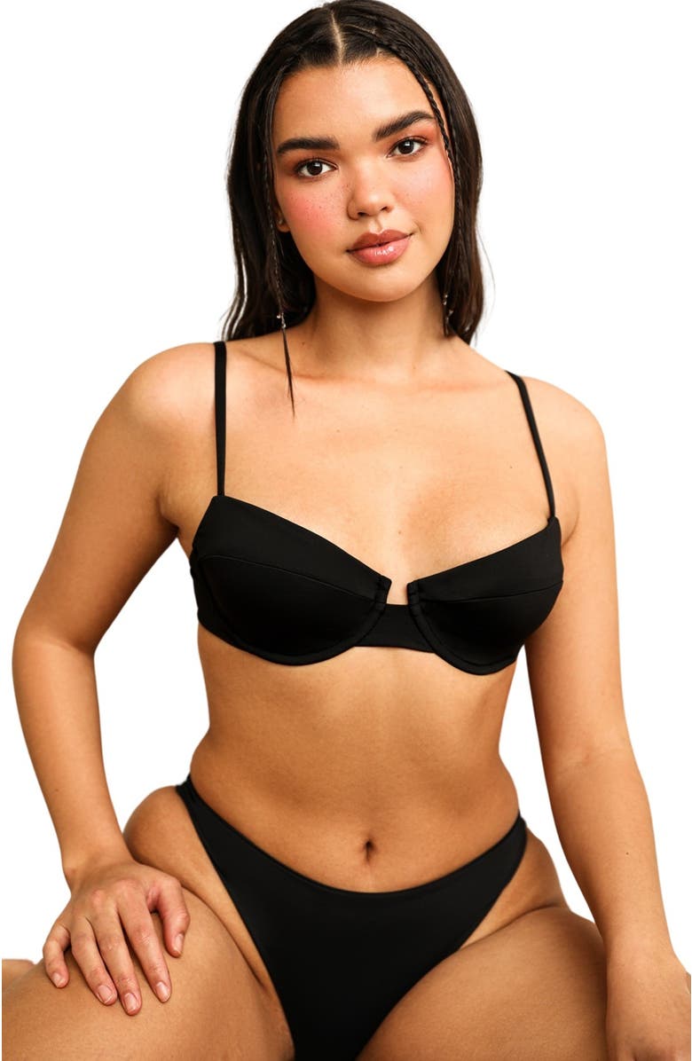 Dippin Daisys Gigi Underwire Bikini Top, Main, color, Black