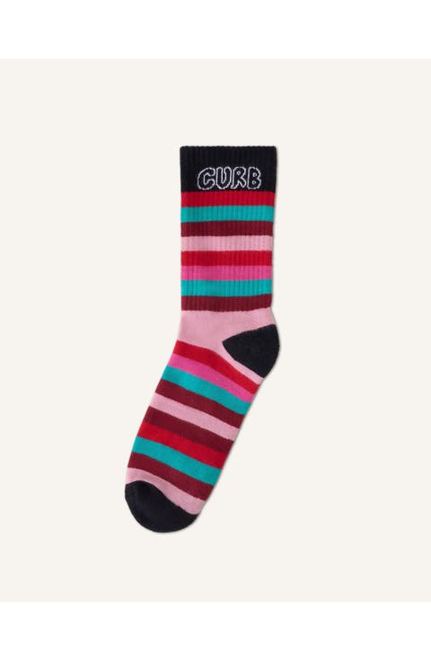 Curb Striped Cotton Socks