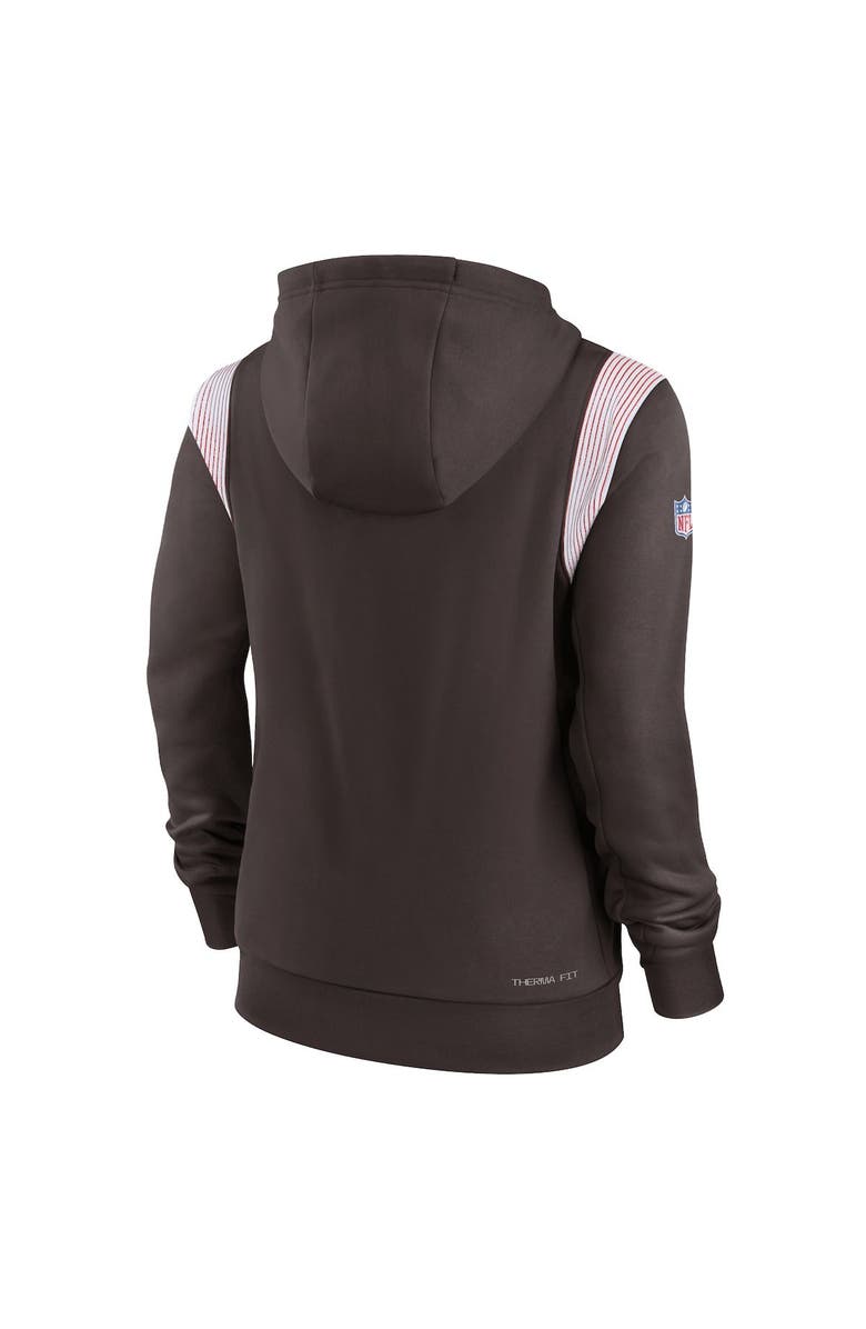 Nike Women's Nike Brown Cleveland Browns Sideline Stack Performance Pullover Hoodie, Alternate, color, Brown