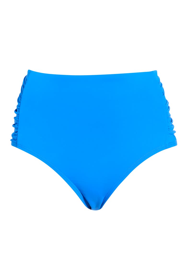 Shirred Bikini Bottoms, Alternate, color, COBALT