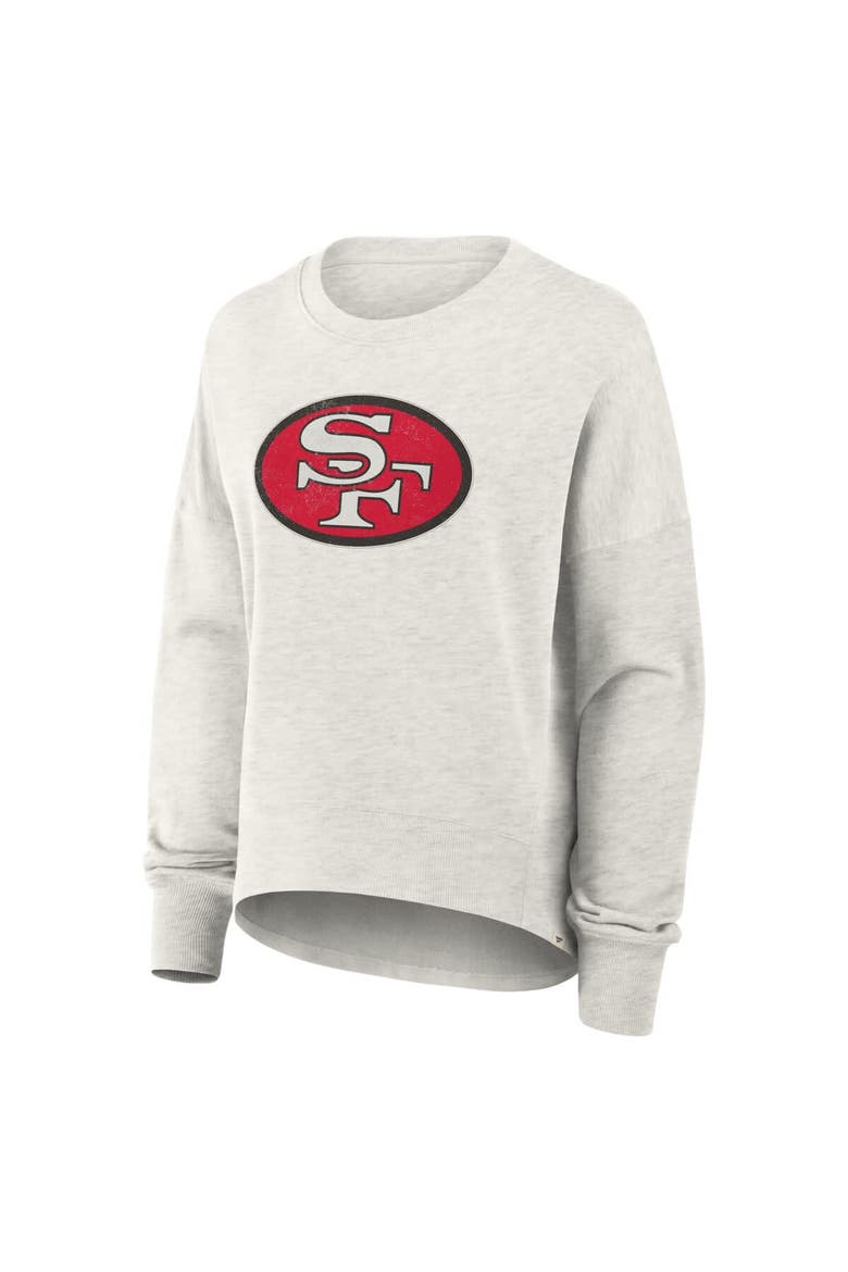 Women's Fanatics Heather Gray San Francisco 49ers Oversized Hometown Pullover Sweatshirt, Alternate, color, Heather Gray