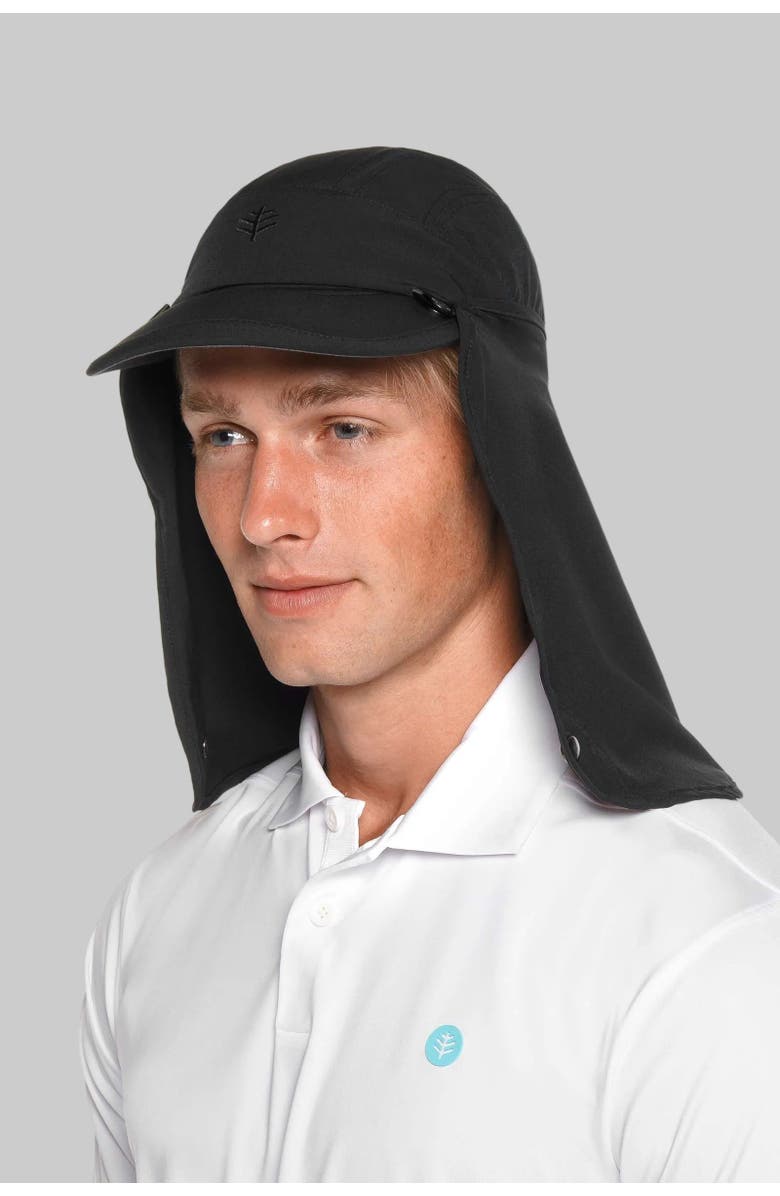 Coolibar Sports Cap with Removable Neck Drape - UPF 50+ Sun Protection - Agility, Main, color, Black
