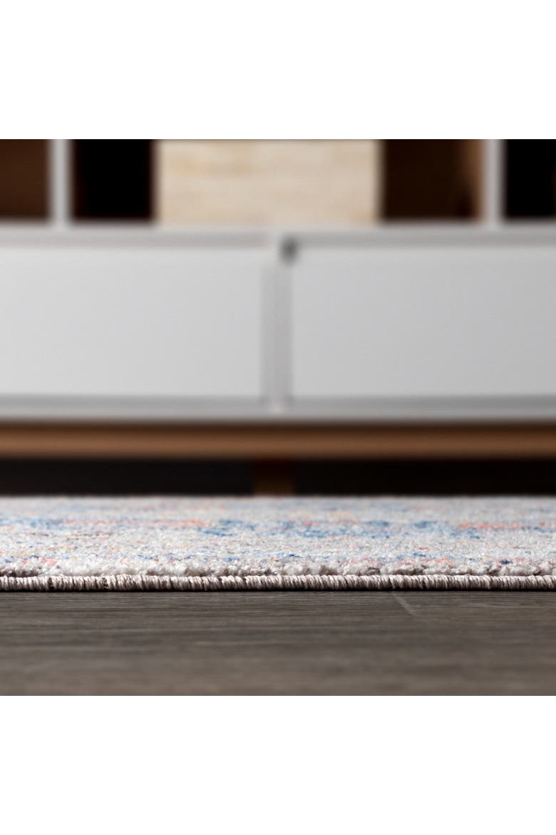 Manisa Vintage Medallion Area Rug, Alternate, color, Ivory/Peacock Blue/Coral