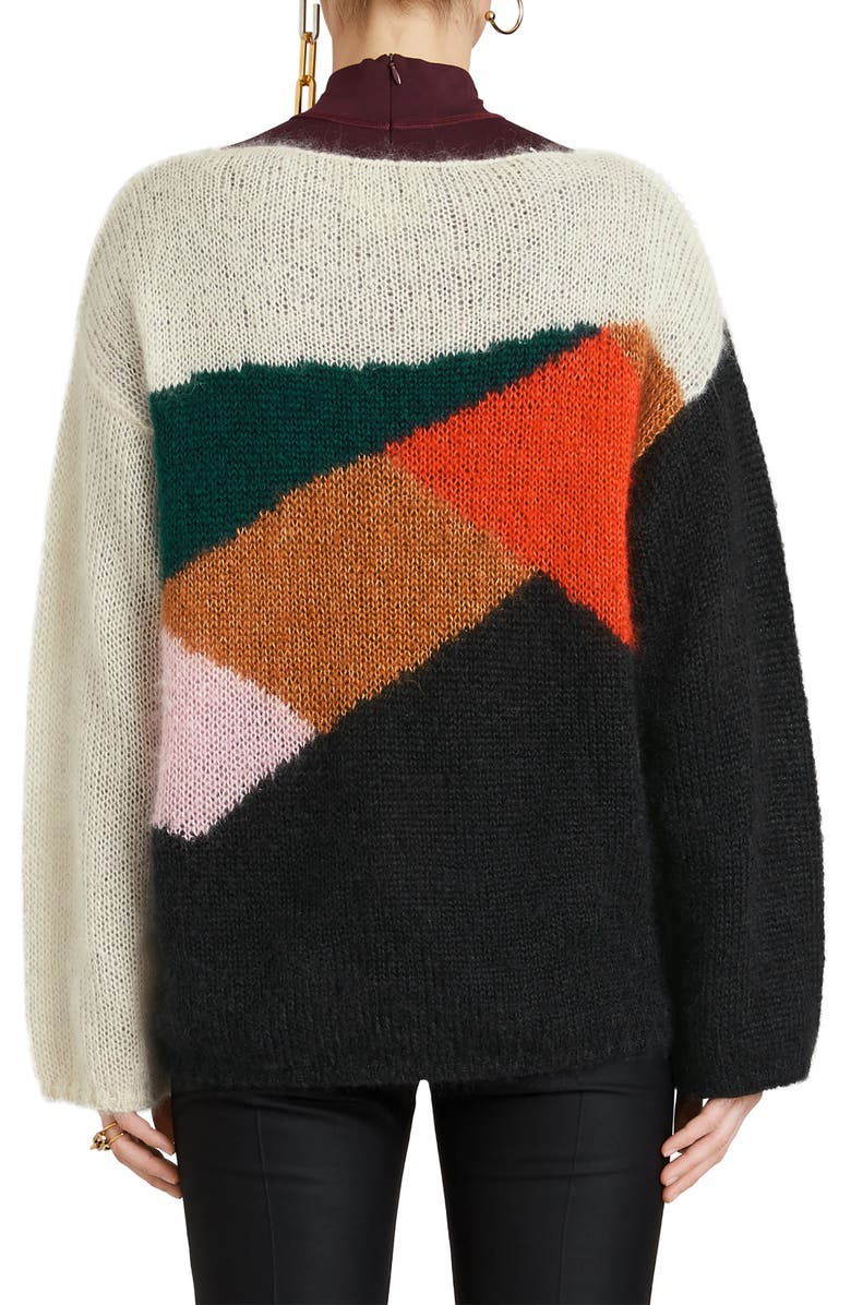 Burberry Paw Intarsia Mohair & Silk Sweater, Alternate, color,