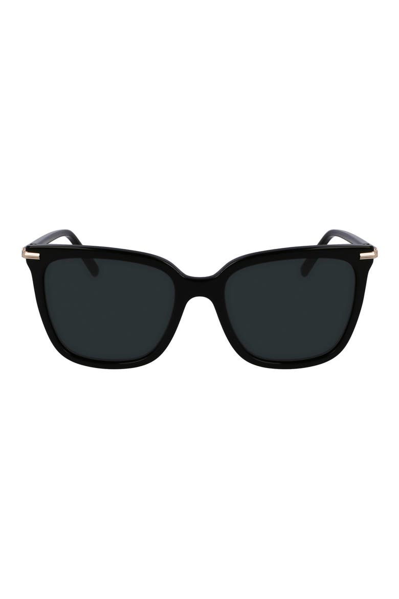 Prisma 56mm Modified Butterfly Sunglasses, Main, color, BLACK