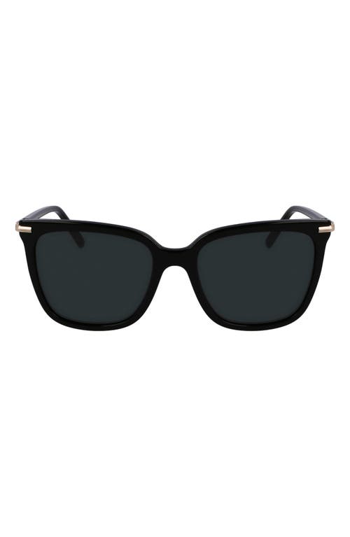 Ferragamo Prisma 56mm Modified Butterfly Sunglasses In Black