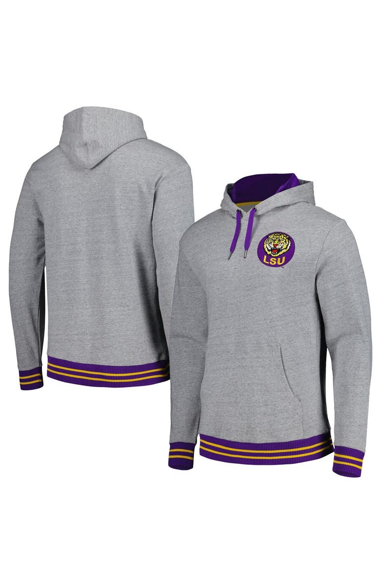 Mitchell & Ness Men's Mitchell & Ness Heather Gray LSU Tigers Pullover Hoodie, Main, color,