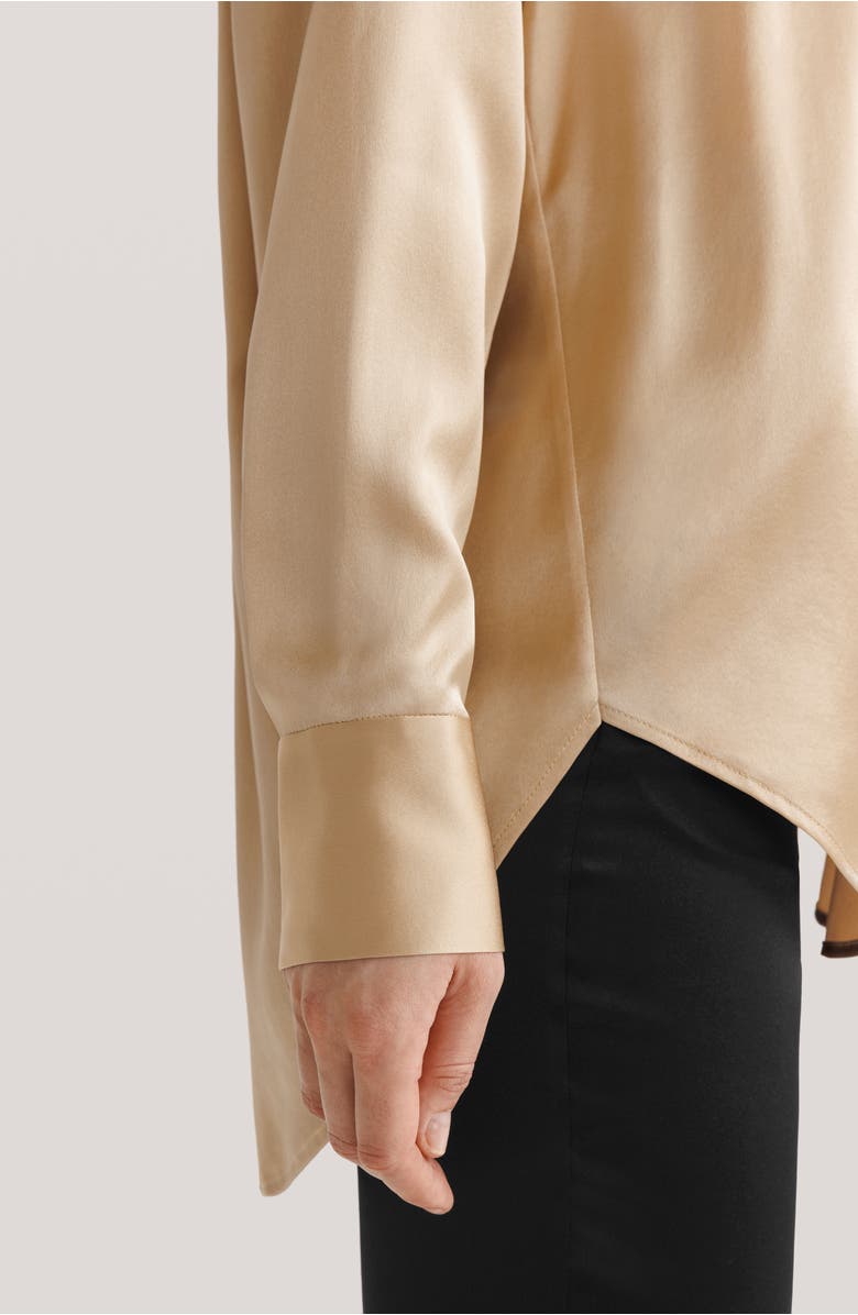 Lilysilk Oversize Style Silk Blouse, Alternate, color, Light Camel