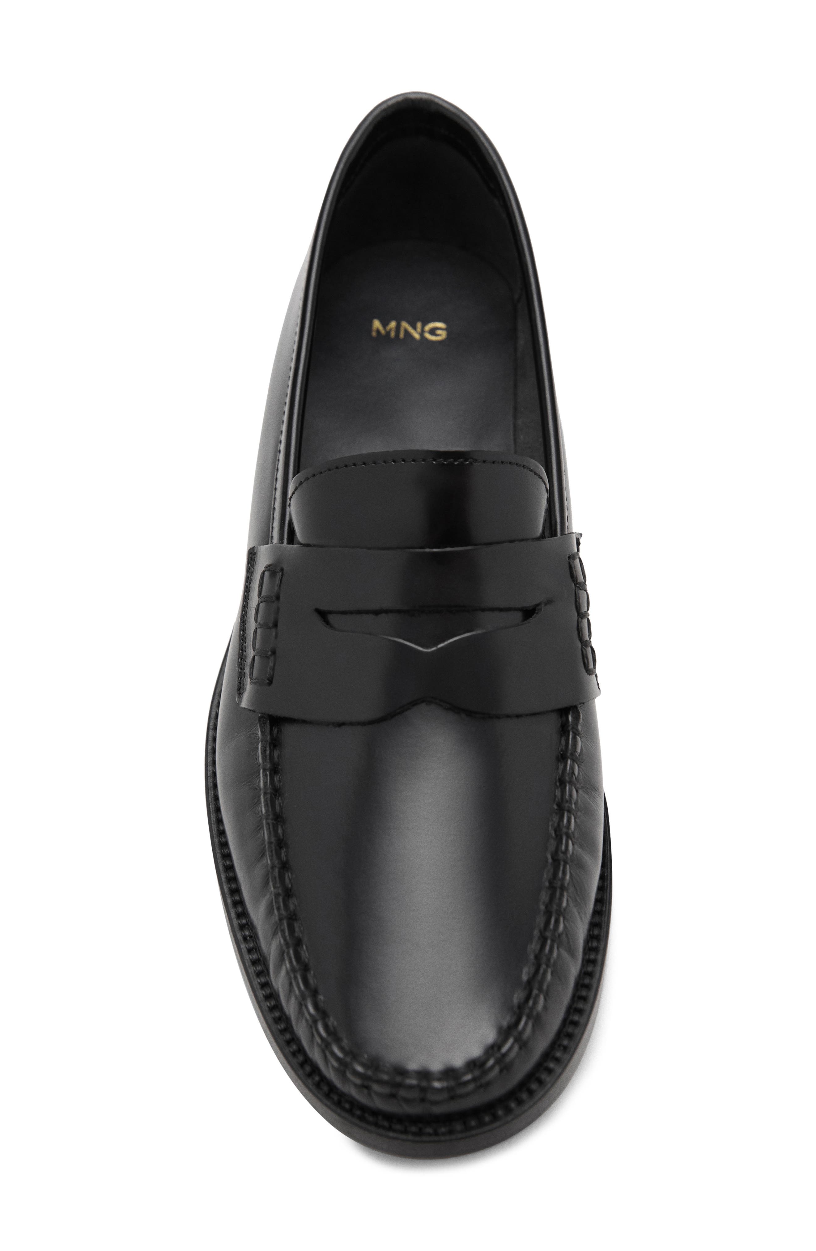 MANGO Luisa Penny Loafer, Alternate, color, Black