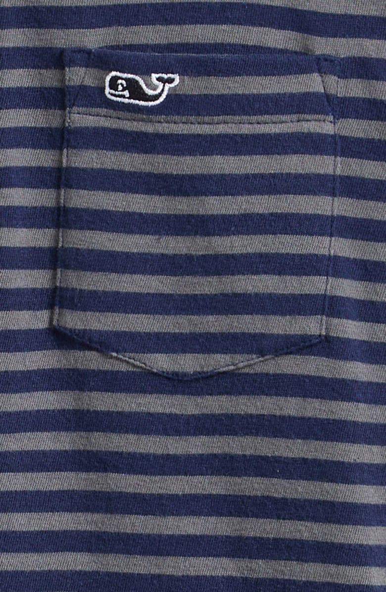vineyard vines Kids' Island Stripe Pocket Polo, Alternate, color, Sch Stripe Navy/ Grey Heather