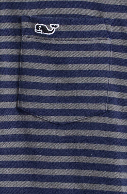 Vineyard Vines Kids' Island Stripe Pocket Polo In Blue