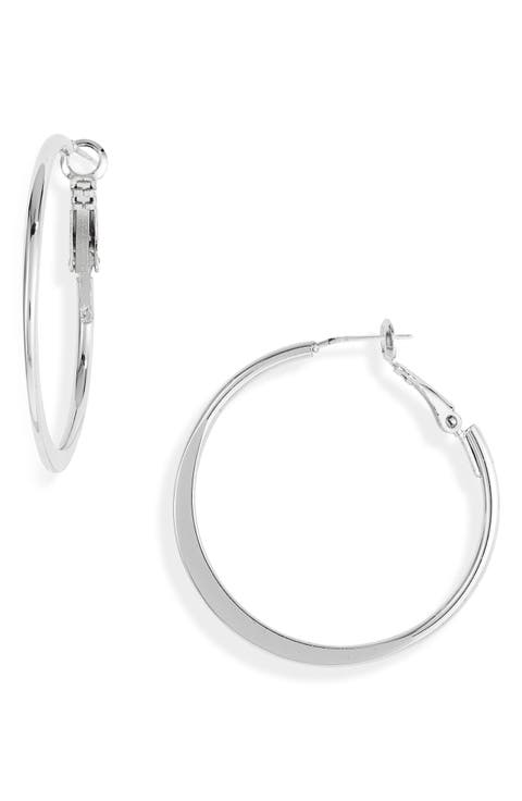 Demifine Tapered Hoop Earrings