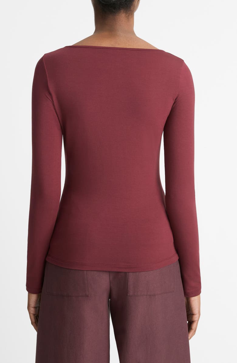 Vince Scoop Neck Long Sleeve Top, Alternate, color, Black Rose