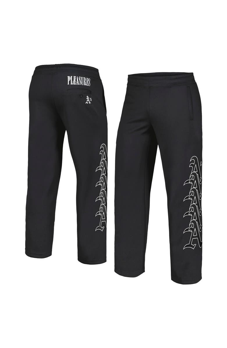 PLEASURES Men's PLEASURES Black Oakland Athletics Pitcher Track Pants, Alternate, color, Black