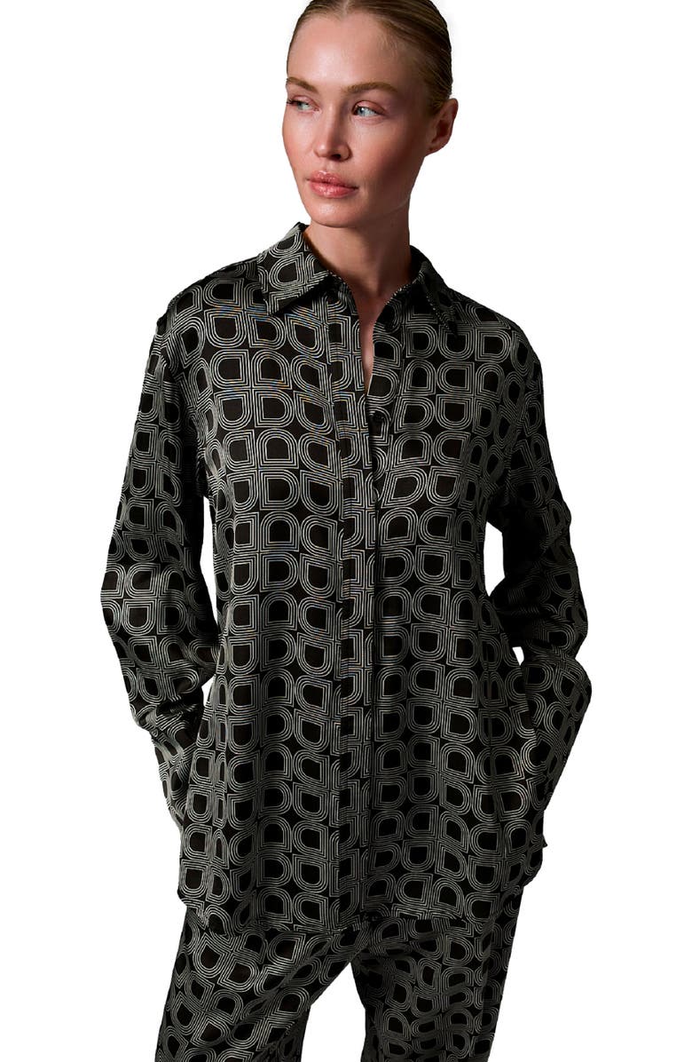 DAY Birger et Mikkelsen Plymo Printed Long Sleeve Shirt, Alternate, color, Black