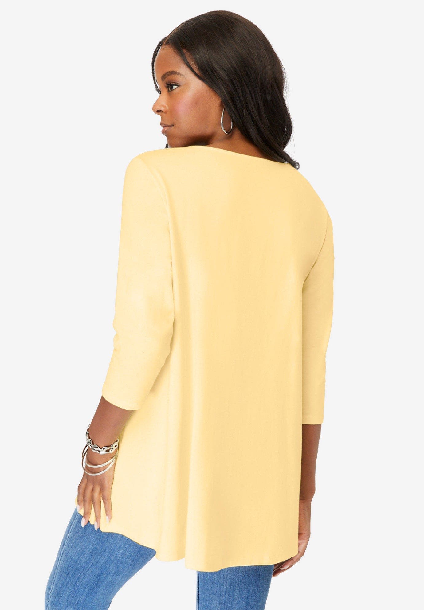 Plus Size Crochet Embellished Swing Ultra Femme Tee - image 4