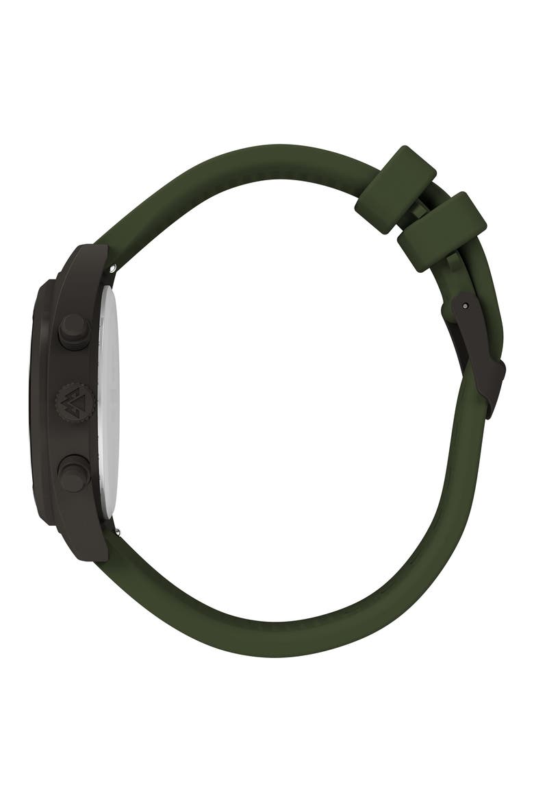 Expedition Capstone Chronograph Silicone Strap Watch, 41mm, Alternate, color, GUNMETAL