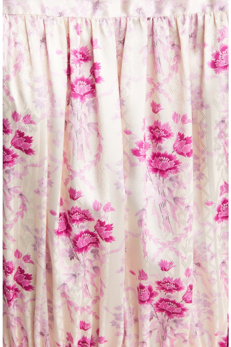Daly Floral Long Sleeve Satin Minidress, Alternate, color, ORCHID BLAST