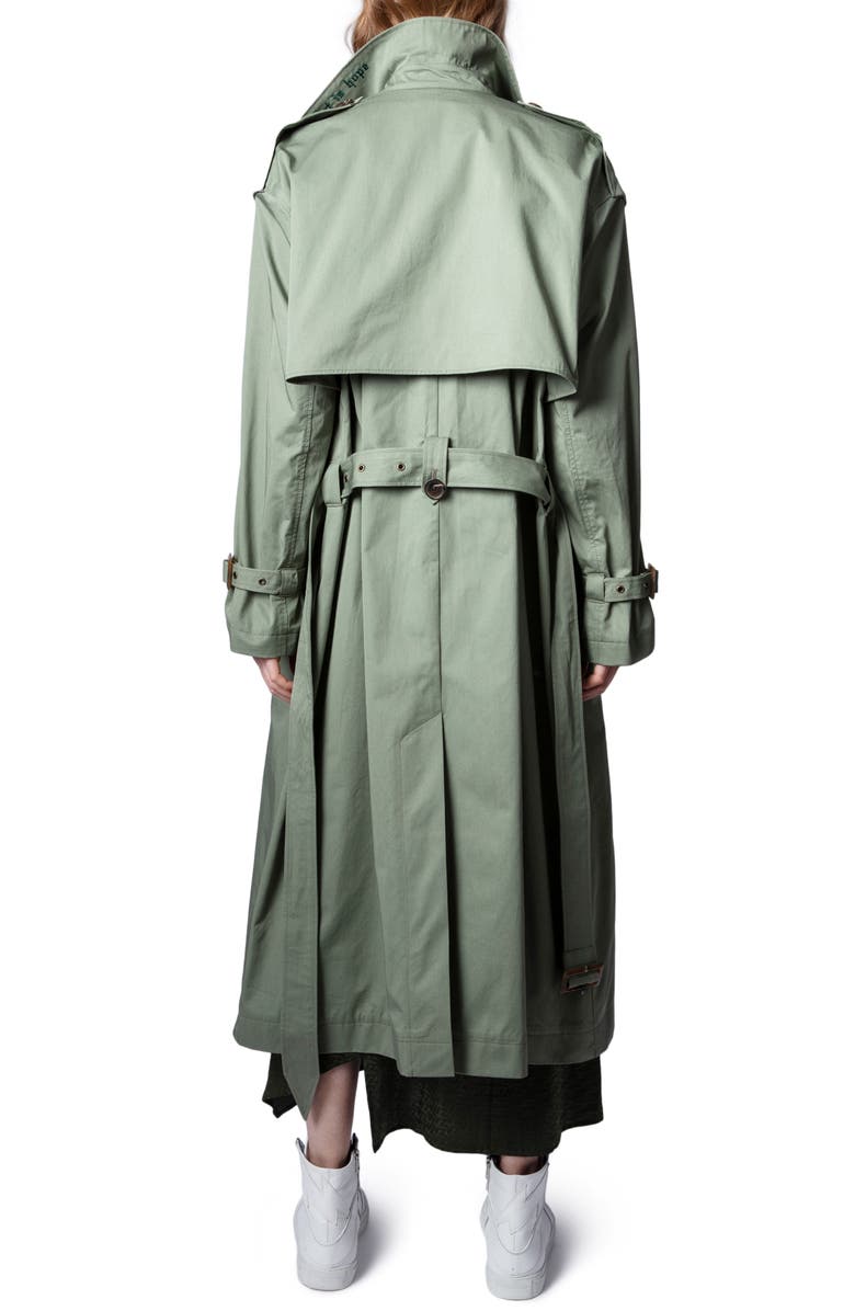 Zadig & Voltaire Kena Oversize Double Breasted Trench Coat, Alternate, color, 