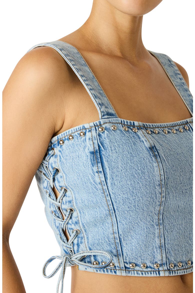 Babe Denim Corset Top, Alternate, color, HAZEY BLUE