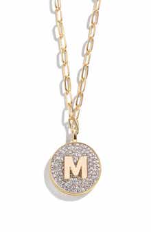BaubleBar Pavé Initial Pendant Necklace