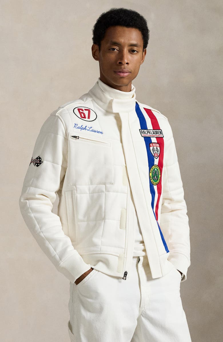 Polo Ralph Lauren Quilted Stretch Double-Knit Track Jacket, Alternate, color, 