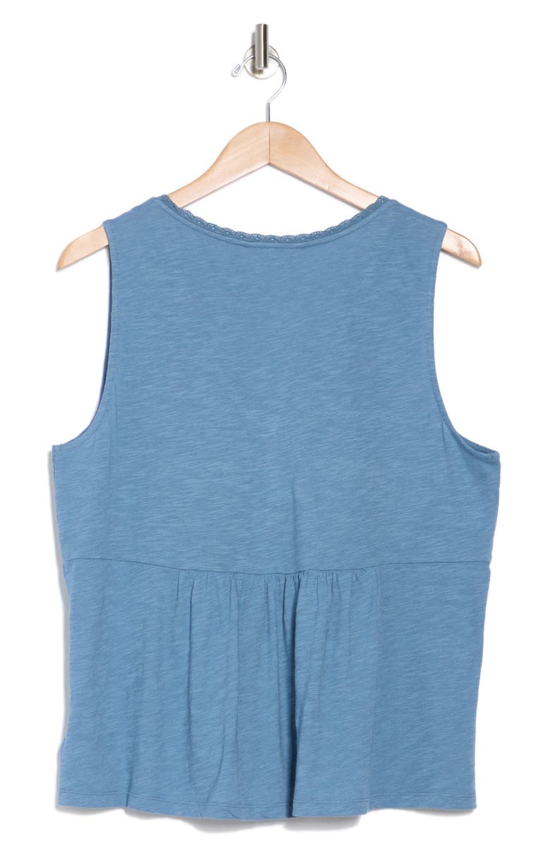 Lucky Brand Lace Trim Cotton Blend Henley Tank, Alternate, color, 