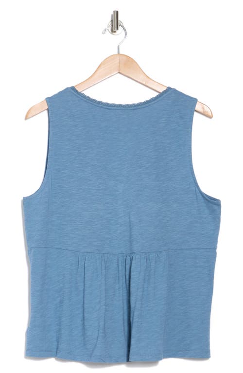 LUCKY BRAND LUCKY BRAND LACE TRIM COTTON BLEND HENLEY TANK