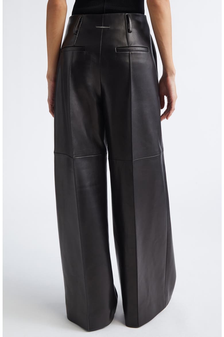 Mercury Wide Leg Leather Trousers, Alternate, color, BLACK