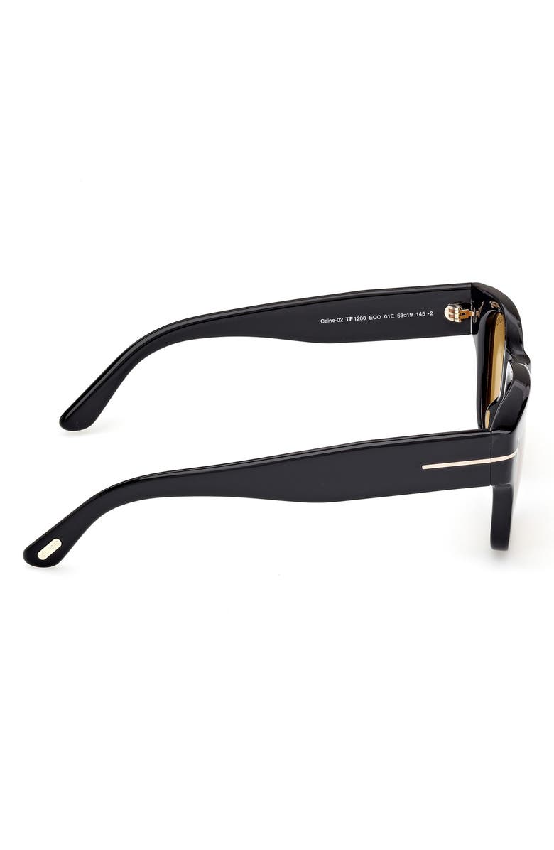 TOM FORD 53mm Square Sunglasses, Alternate, color, Shiny Black Eco / Vicuna