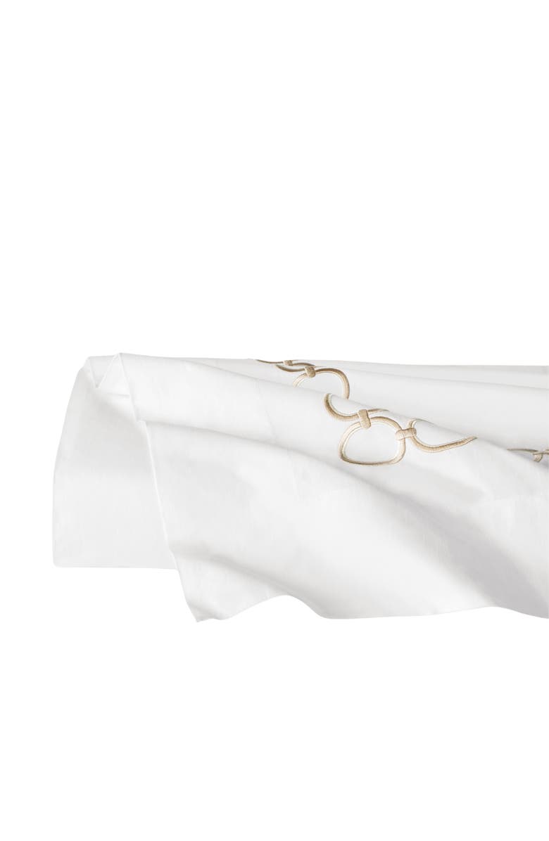 SFERRA Catena Flat Sheet, Main, color, White/ Sand
