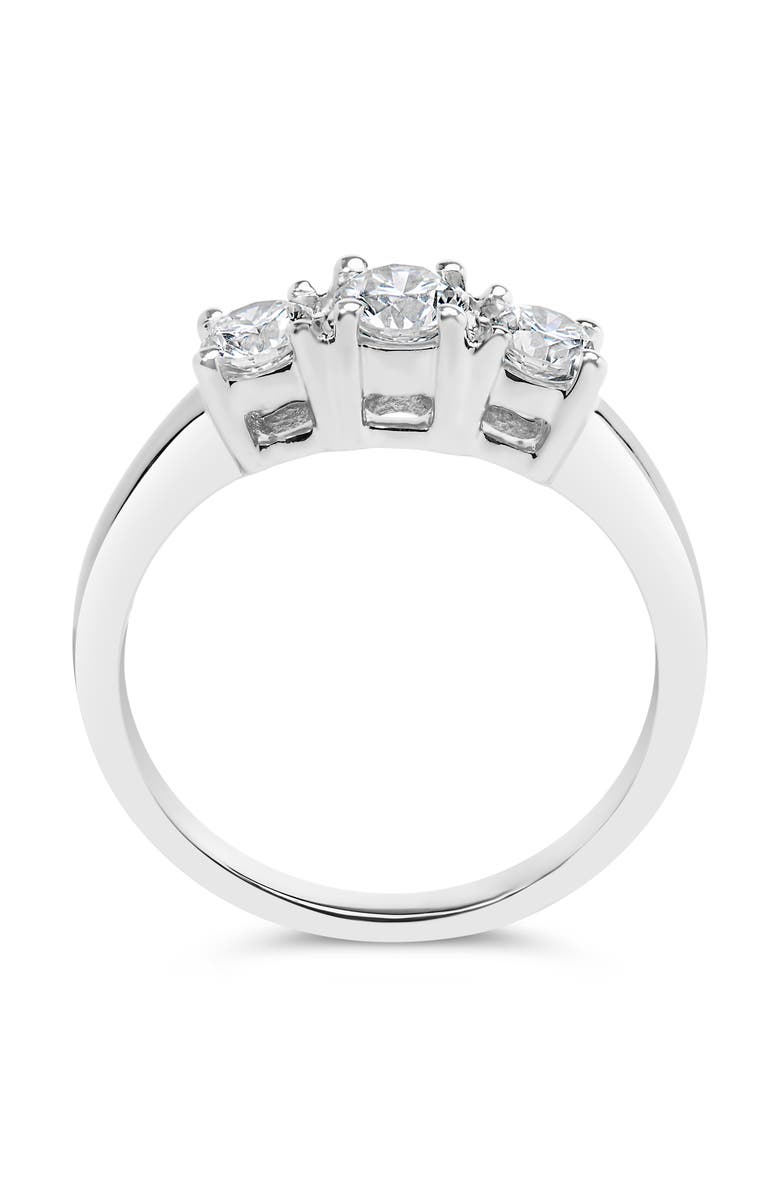 Haus of Brilliance 14K White Gold 3/4 Cttw Lab Grown Diamond 3 Stone Ring Band, Alternate, color, White