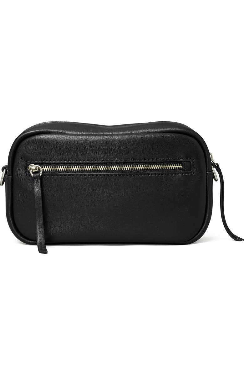 Tory Burch Mini Miller Soft Leather Crossbody Bag, Alternate, color, Black