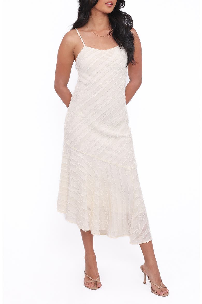 Aileen Tonal Stripe Midi Dress, Main, color, CREAM