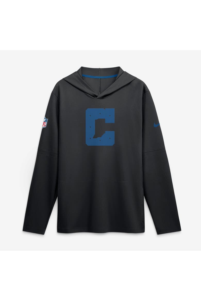 Men's Nike Black Indianapolis Colts Sideline Alternate Lightweight Long Sleeve Hooded Dri-FIT T-Shirt, Main, color, Black