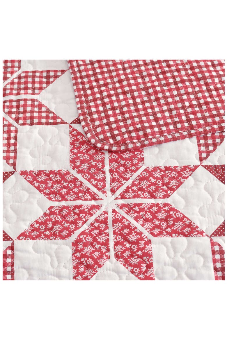 Winter Star Plaid Quilt Set, Alternate, color, WHITE/ CARDINAL RED/ BEIGE