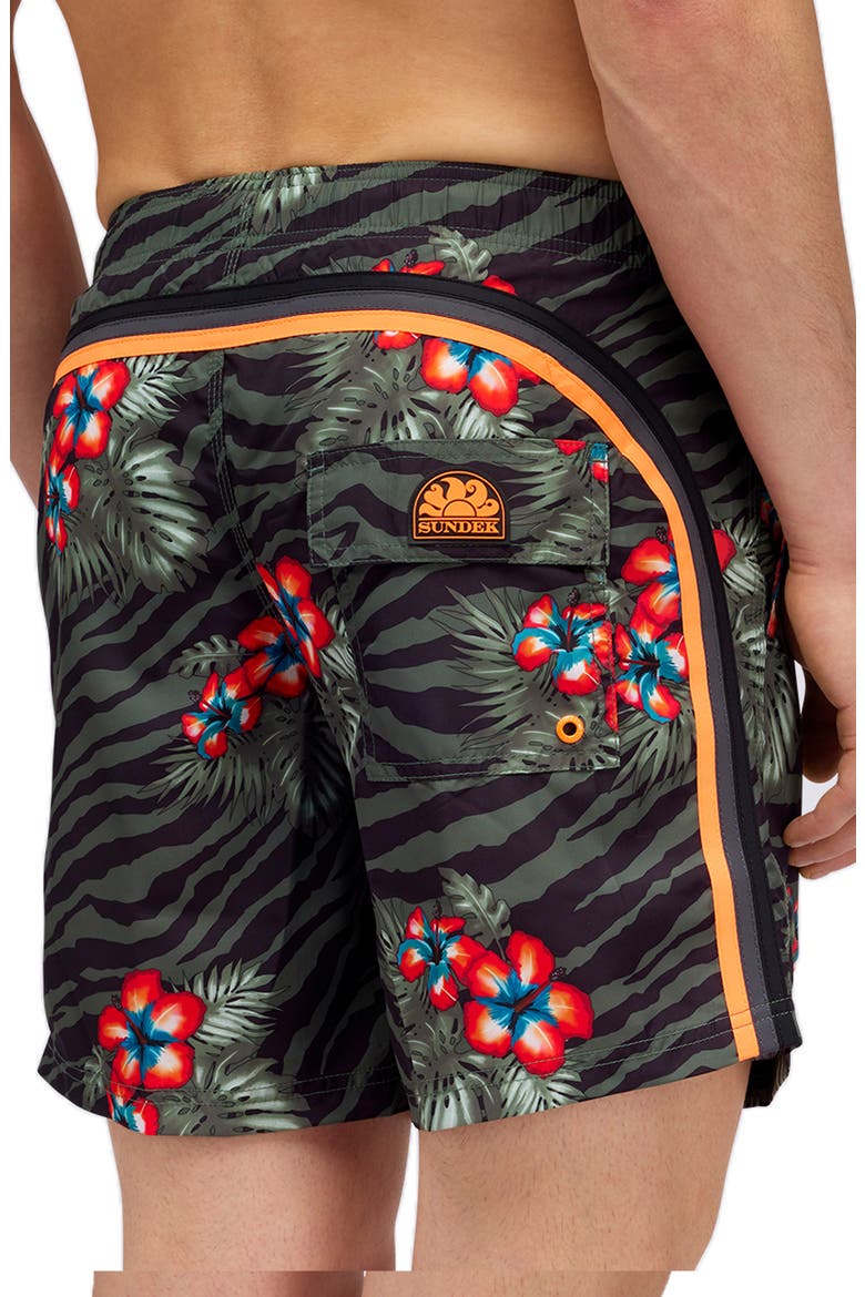 Floral Board Shorts, Alternate, color, THYME