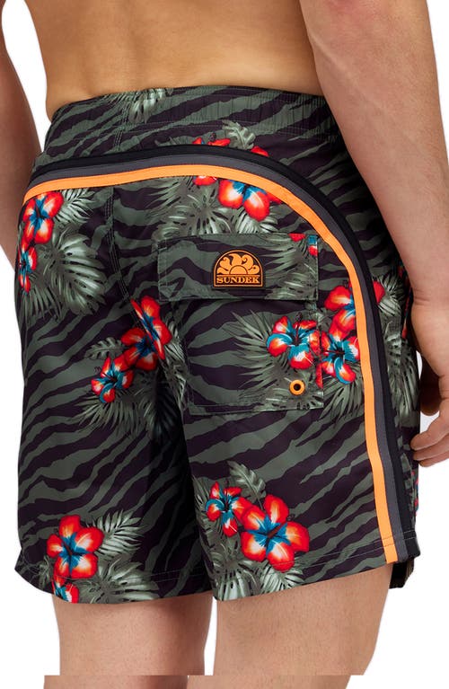 Sundek Floral Board Shorts In Thyme