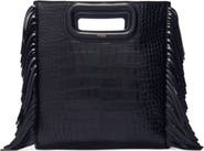 maje Crocodile-effect leather M bag