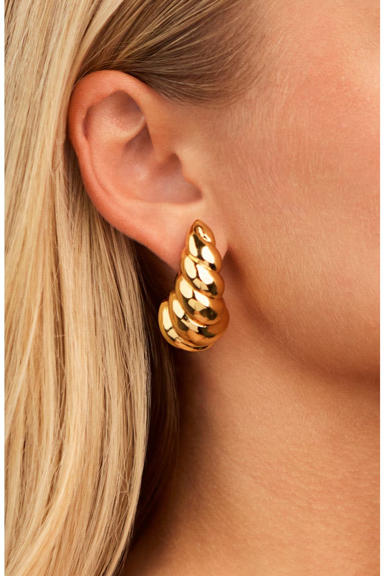 Bobine Twist Stud Earrings, Alternate, color, GOLD