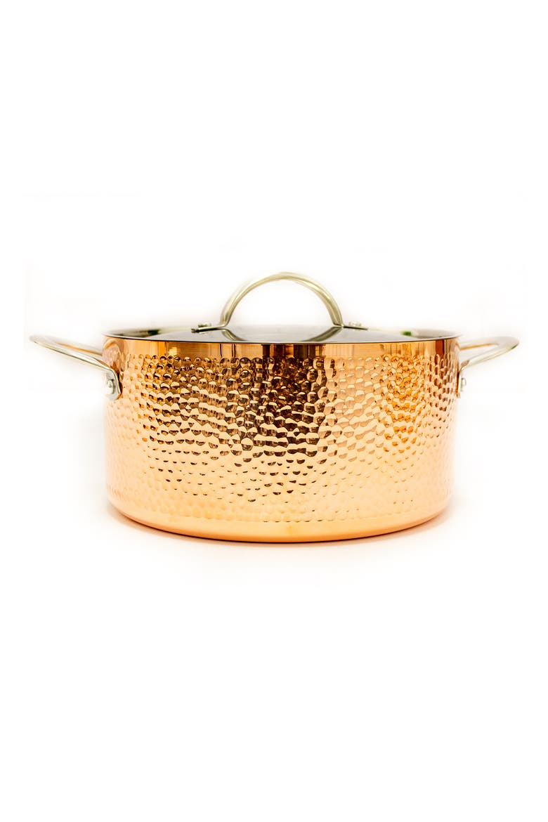 INTERNATIONAL 9.5" Covered Dutch Oven Hammered, Main, color, COPPER