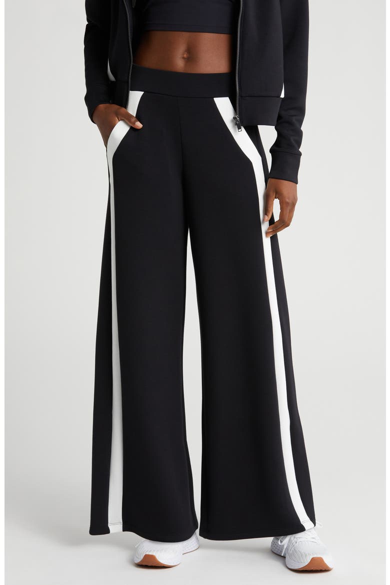 AirEssentials Stripe Track Pants, Main, color, VERY BLACK