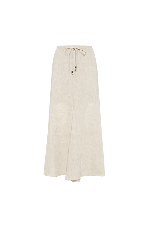 Brunello Cucinelli Monili Linen Maxi Skirt