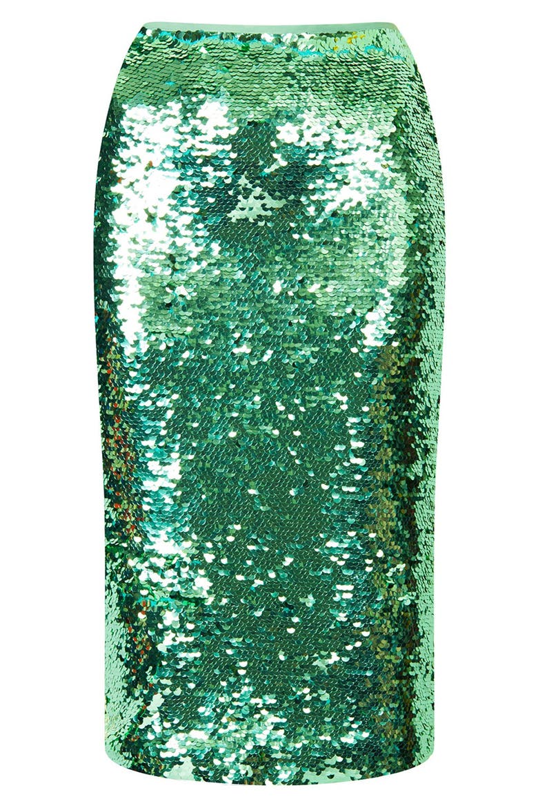 Sequin Pencil Skirt, Alternate, color, MINT