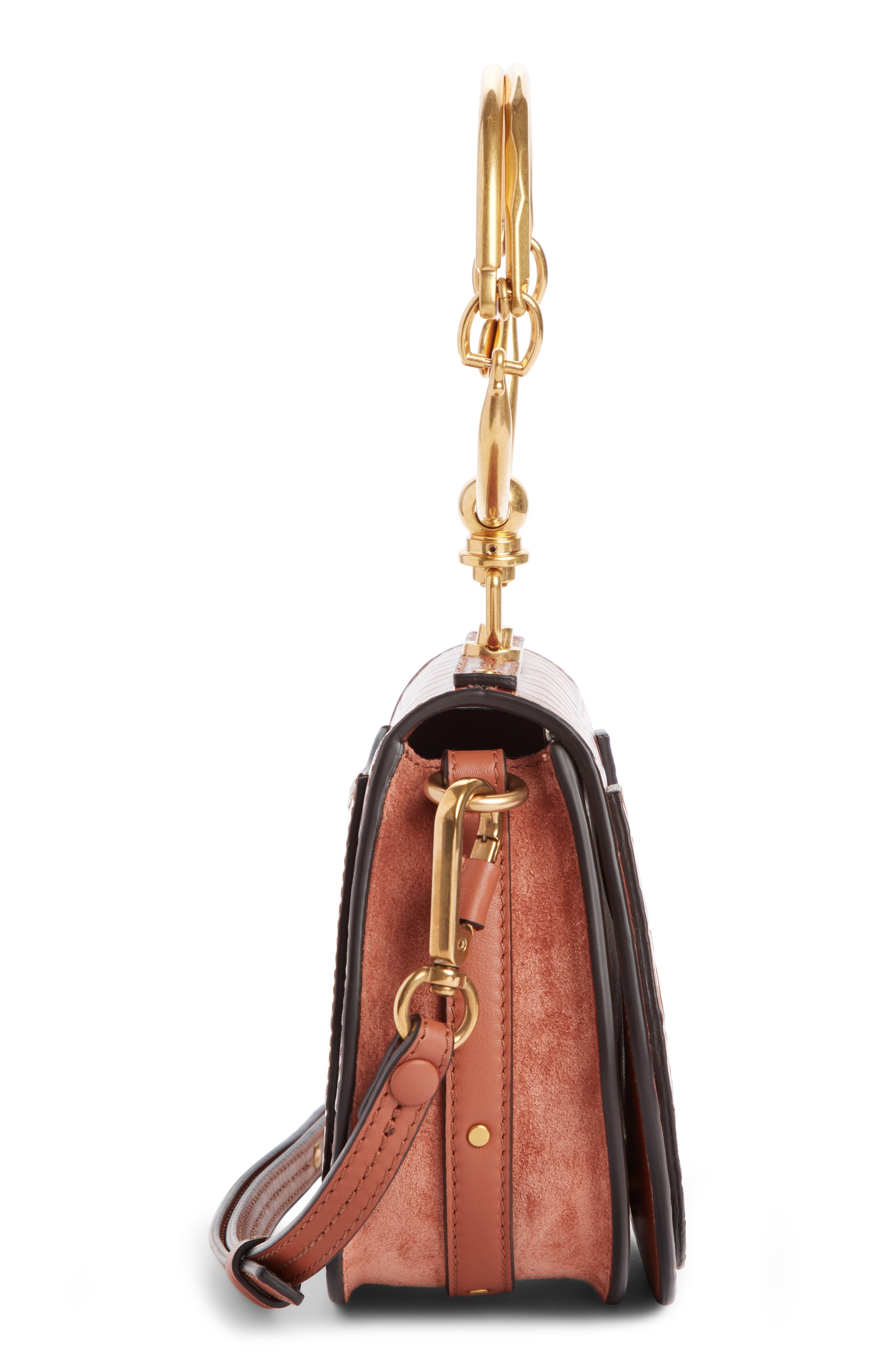 Chloé Nile Bracelet Croc Embossed Leather Crossbody Bag, Alternate, color, 